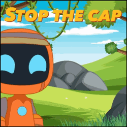 Stop The Cap Animated Orange Robot GIF