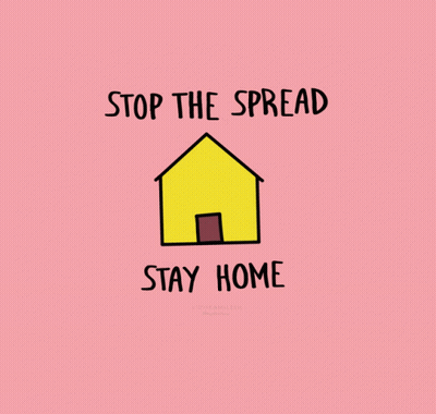 Stop The Spread Stay Home Sign GIF