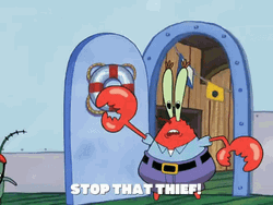 Stop Thief Mr. Krabs GIF