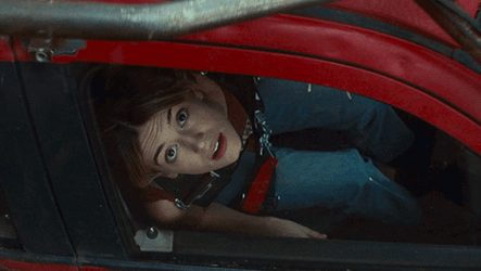 Storm Chaser Kate Carter Looking Upward GIF