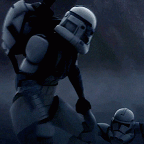 Storm Trooper Standing Next To Another Storm Trooper GIF
