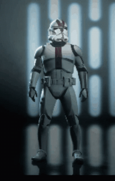 Storm Trooper With Red Stripe GIF