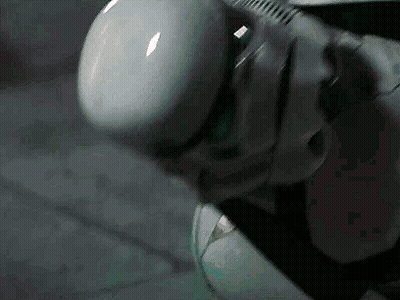 Stormtrooper Helmet Close Up Black Background GIF