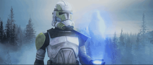 Stormtrooper Holding Blue Light GIF