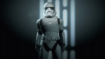 Stormtrooper Standing In Dark Room GIF