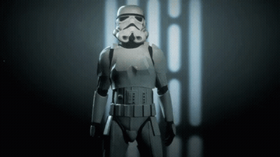 Stormtrooper Standing In Dark Room GIF