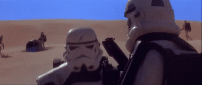 Stormtrooper Standing In Desert GIF
