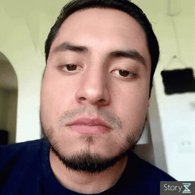 Story Z Logo On Man's Face GIF