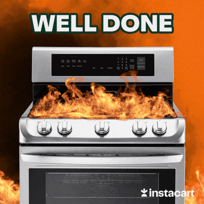 Stove With Flames Well Done