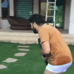 Straight Arm Pulldown In The Garden GIF