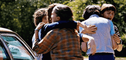 Stranger Things Lucas And Will Hugging GIF | GIFDB.com