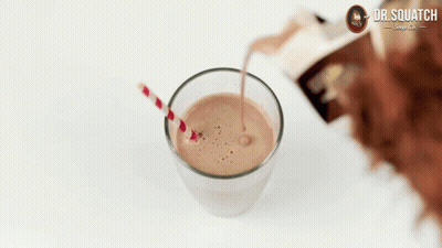Straw Being Poured Into Bowl Of Chocolate Milkshake GIF
