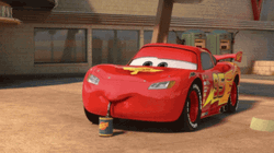 Straw Sip Lightning McQueen Cars GIF