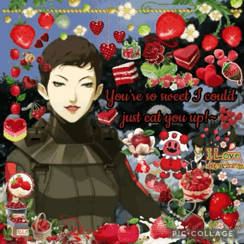 Strawberries And Apples Collage You're So Sweet I Could Just Eat You Up GIF