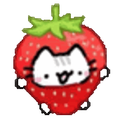 Strawberry Cat Cute Sticker GIF