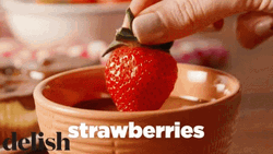 Strawberry Chocolate Dip Dessert GIF