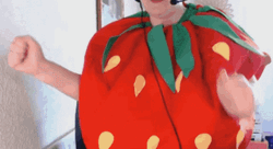 Strawberry Costume Happy Dance GIF