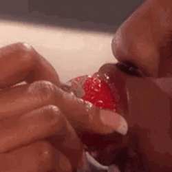 Strawberry Fruit Tongue Lick Seduction GIF