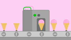 Strawberry Ice Cream Factory Cartoon GIF