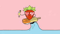 Strawberry Ice Cream Summer Wave Spin GIF
