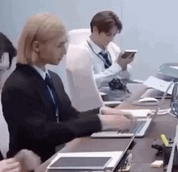 Stray Kids Hyunjin Typing Fast GIF