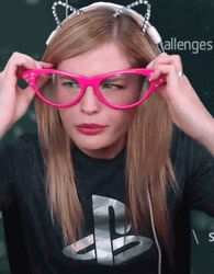 Streamer Wearing Huge Pink Glasses GIF