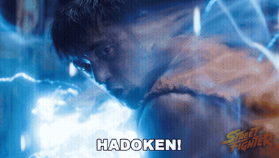 Street Fighter Poster With Lightning Bolt GIF