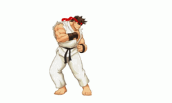 Street Fighter Ryu Hadoken Fireball GIF