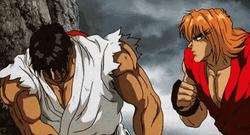 Street Fighter Ryu Vs Ken Intense Fight GIF