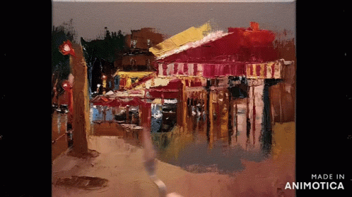 Street Scene Painting In Animotica GIF