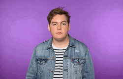 Stressed Guy Touching His Cheeks  GIF