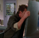 Stressed Matthew Perry Banging A Table  GIF
