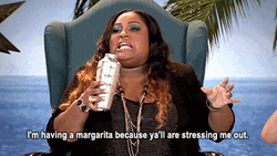 Stressed Out Margarita Girl Drinking  GIF