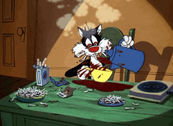 Stressed Sylvester The Cat Coffee Making  GIF