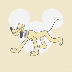 Stretching Disney Pluto Mickey Mouse Logo GIF