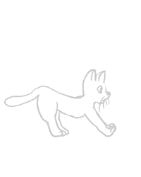Stretching Doodle Cat GIF