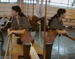 Stretching Mirror Leg Split GIF