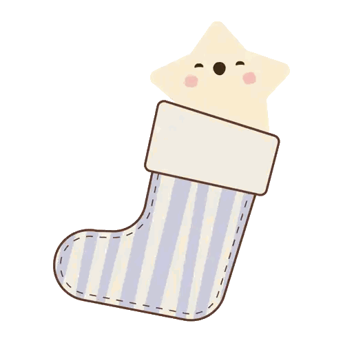Striped Christmas Stocking With Star Sticker