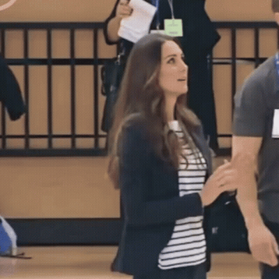 Striped Shirt and Black Jacket Woman with Man on Court