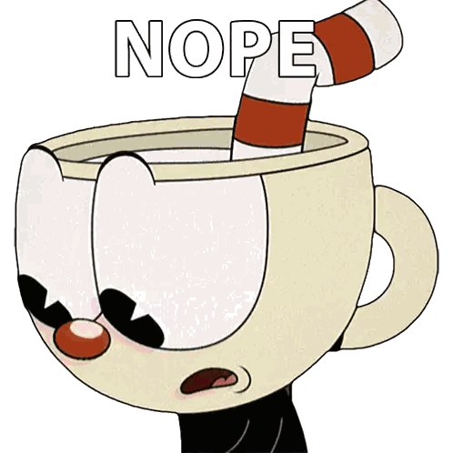 Striped Straw Cup With Nope Sticker