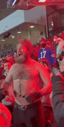 Striping Bills Mafia Fans Cheering For Buffalo Biulls GIF
