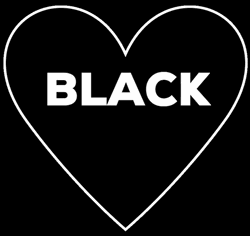 Strong Black Heart Text GIF