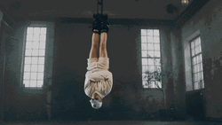 Strong Lady Hanging Work Out GIF