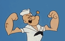 Strong Popeye Muscle Pop GIF
