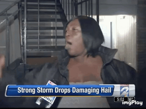 Strong Storm Drops Damaging Hail Is Being Reported On A News Channel GIF