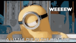 Stuart The Minion In The Hot Tub GIF
