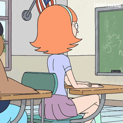 Student Turning Her Back GIF