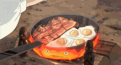 Studio Ghibli Calcifre Cooking Breakfast GIF