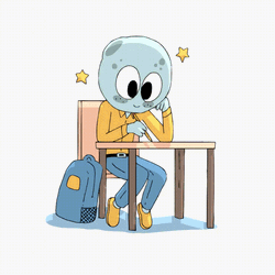 Studying Asteroid Cute Animation GIF