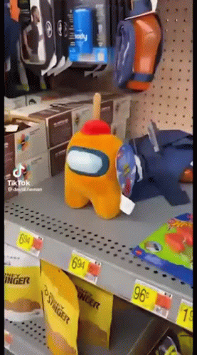 Stuffed Among Us Character Sitting GIF